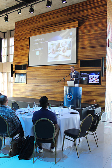 Ronnie Cloete, DVT's chief customer officer opening the event